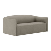 Contemporary gray sofa with a smooth, solid pattern and soft, rounded edges, perfect for modern interiors.