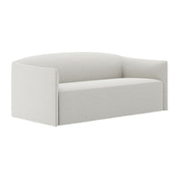Modern light gray sofa with a sleek, minimalist design and soft, smooth upholstery. Perfect for contemporary decor.