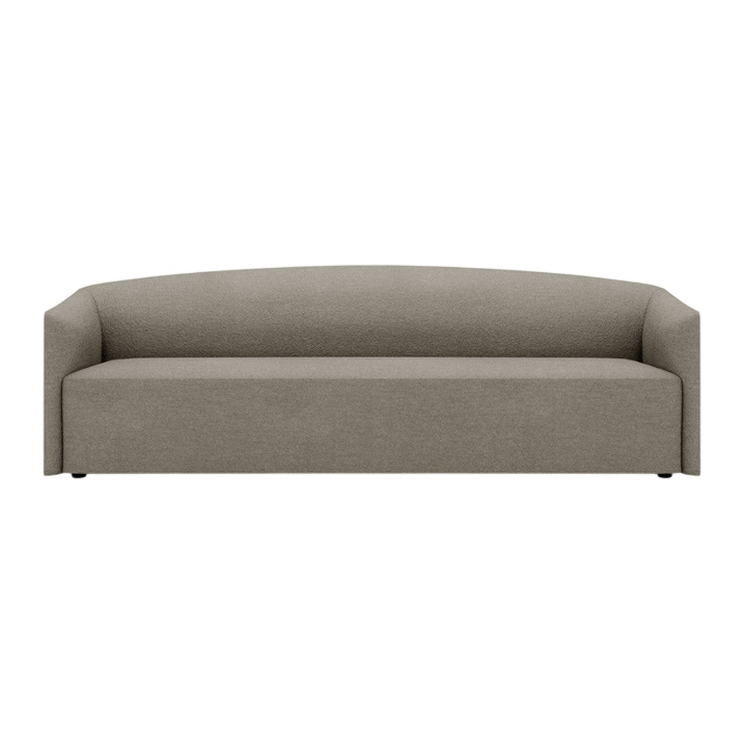 Light gray modern sofa with a smooth, minimalist design and no visible patterns, perfect for contemporary decor.