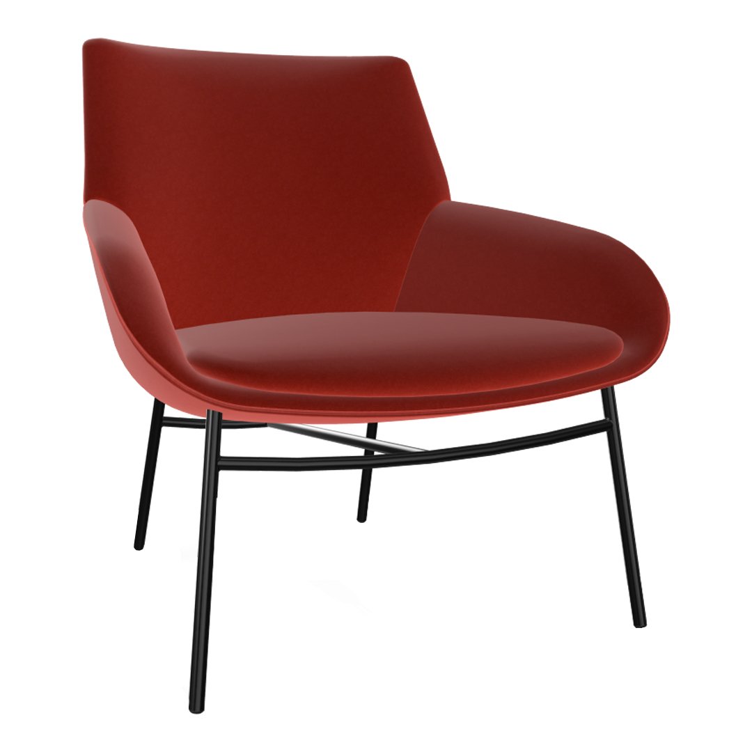 Noom Series 10 Lounge Armchair w/ French Seams - Metal Legs