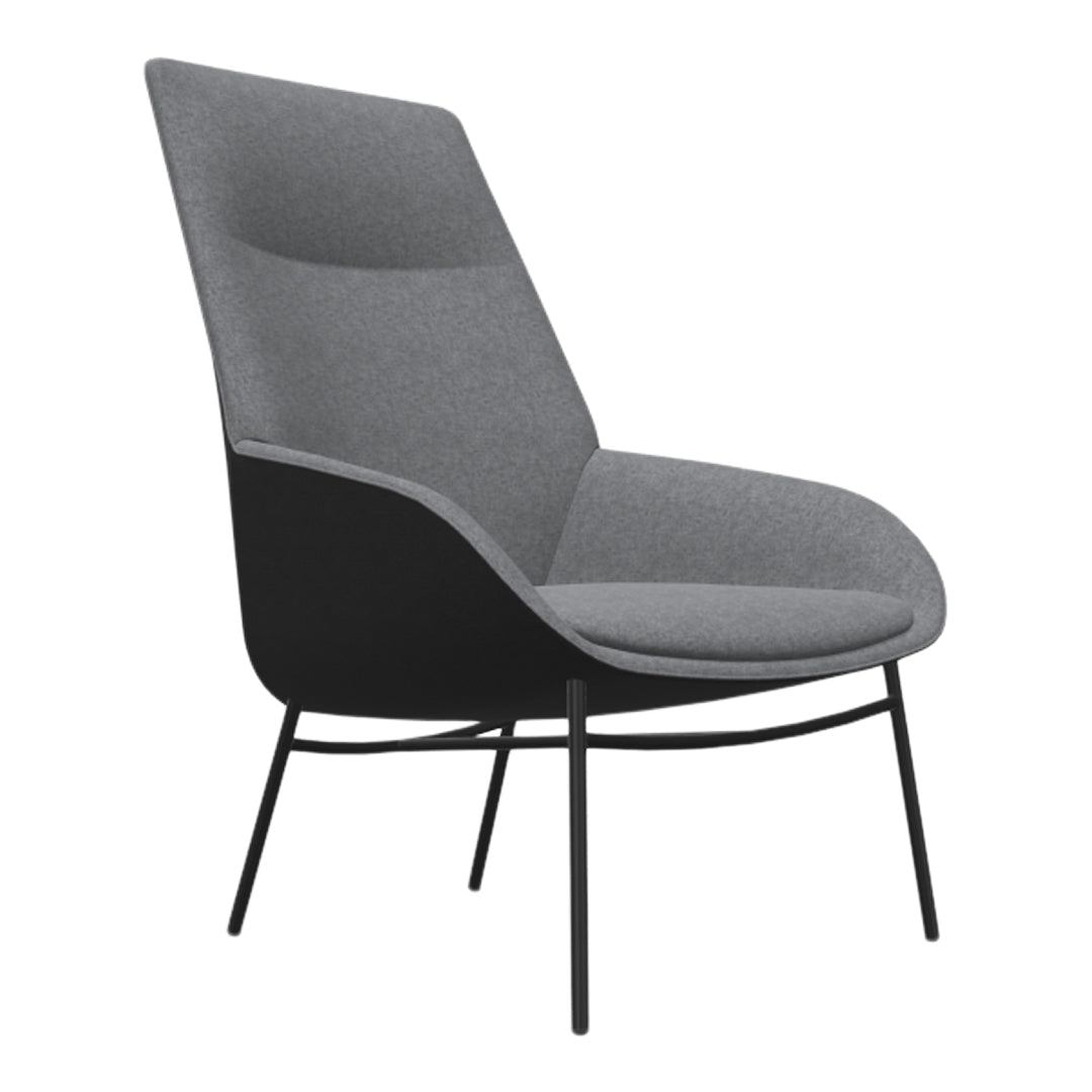 Noom Series 20 Bicolor Lounge Armchair - Metal Legs