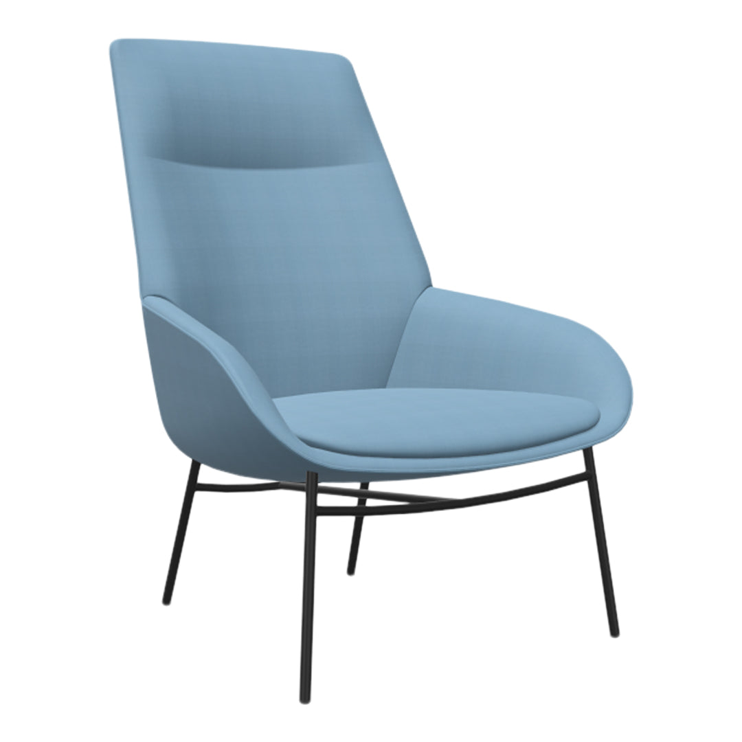 Noom Series 20 Lounge Armchair w/ French Seams - Metal Legs