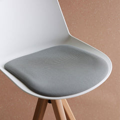 Noom Series 40 Counter Stool - Wood Pyramid Base - Seat Upholstered