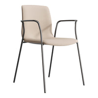 Noom Series 50 Armchair - Closed Arms w/ Armrests - Metal Legs - Upholstered Shell
