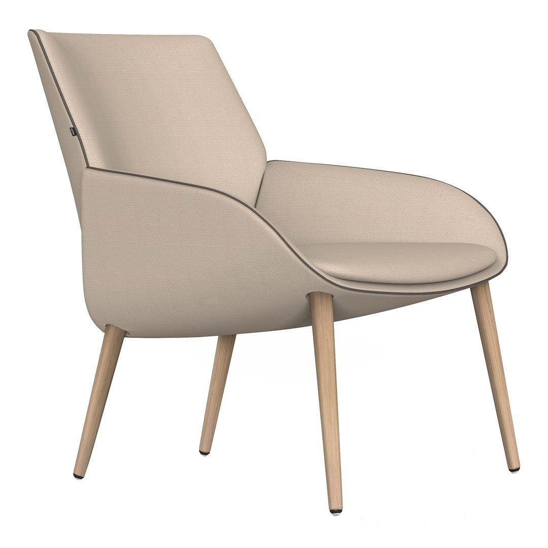 Noom Series 10 Lounge Armchair w/ Trim - Aluminum Legs