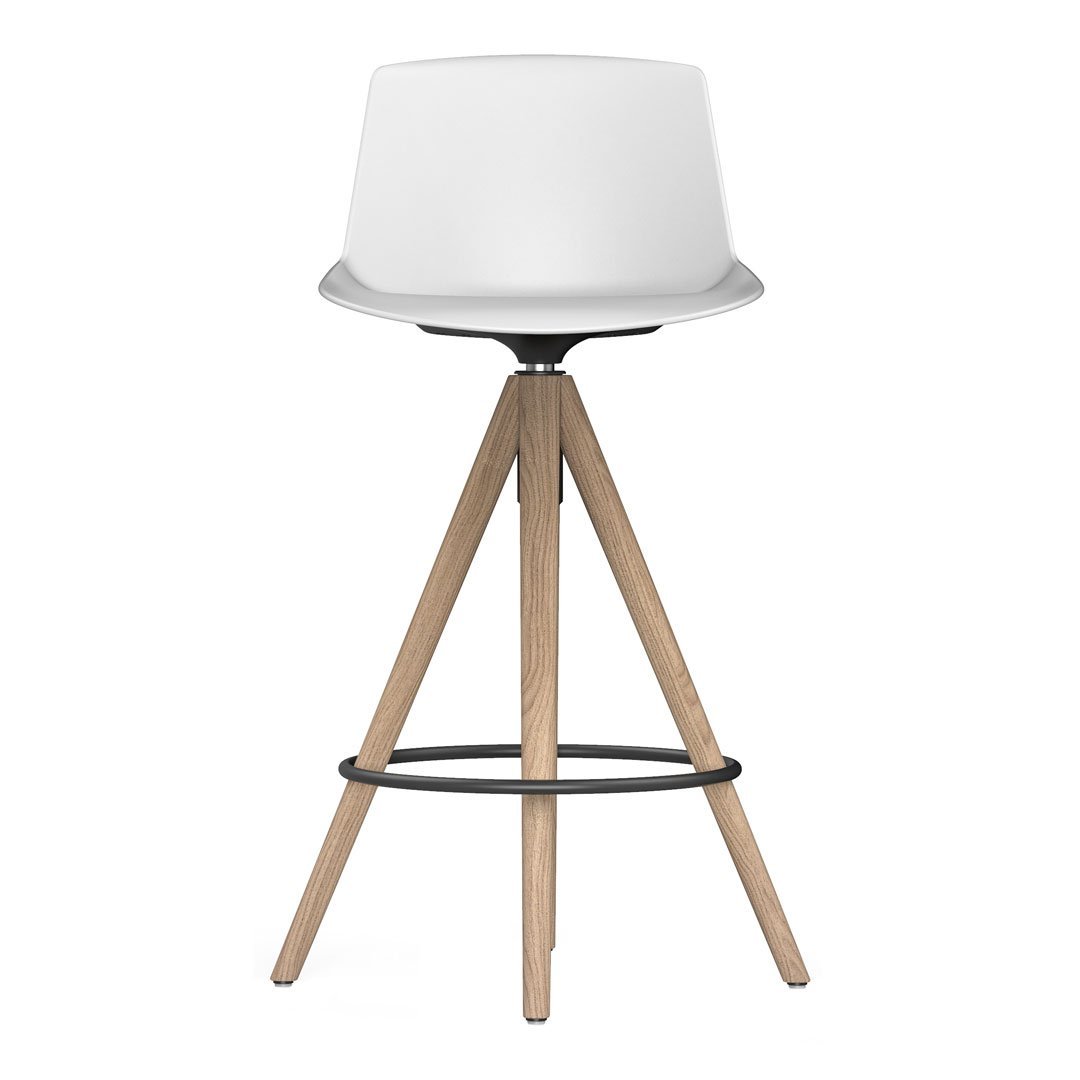 Noom Series 40 Counter Stool - Wood Pyramid Base