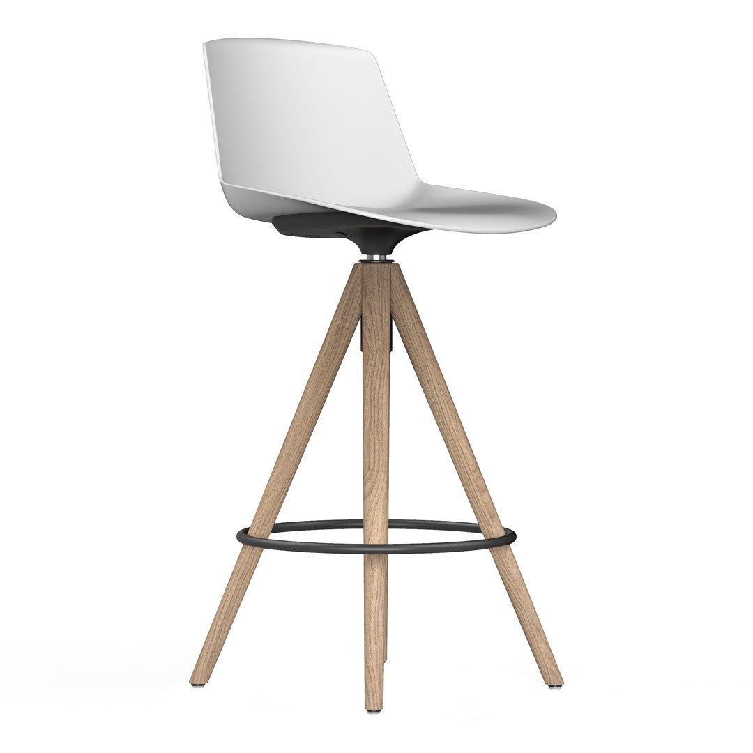 Noom Series 40 Counter Stool - Wood Pyramid Base