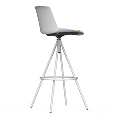 Noom Series 40 Counter Stool - Steel Pyramid Base - Seat Upholstered