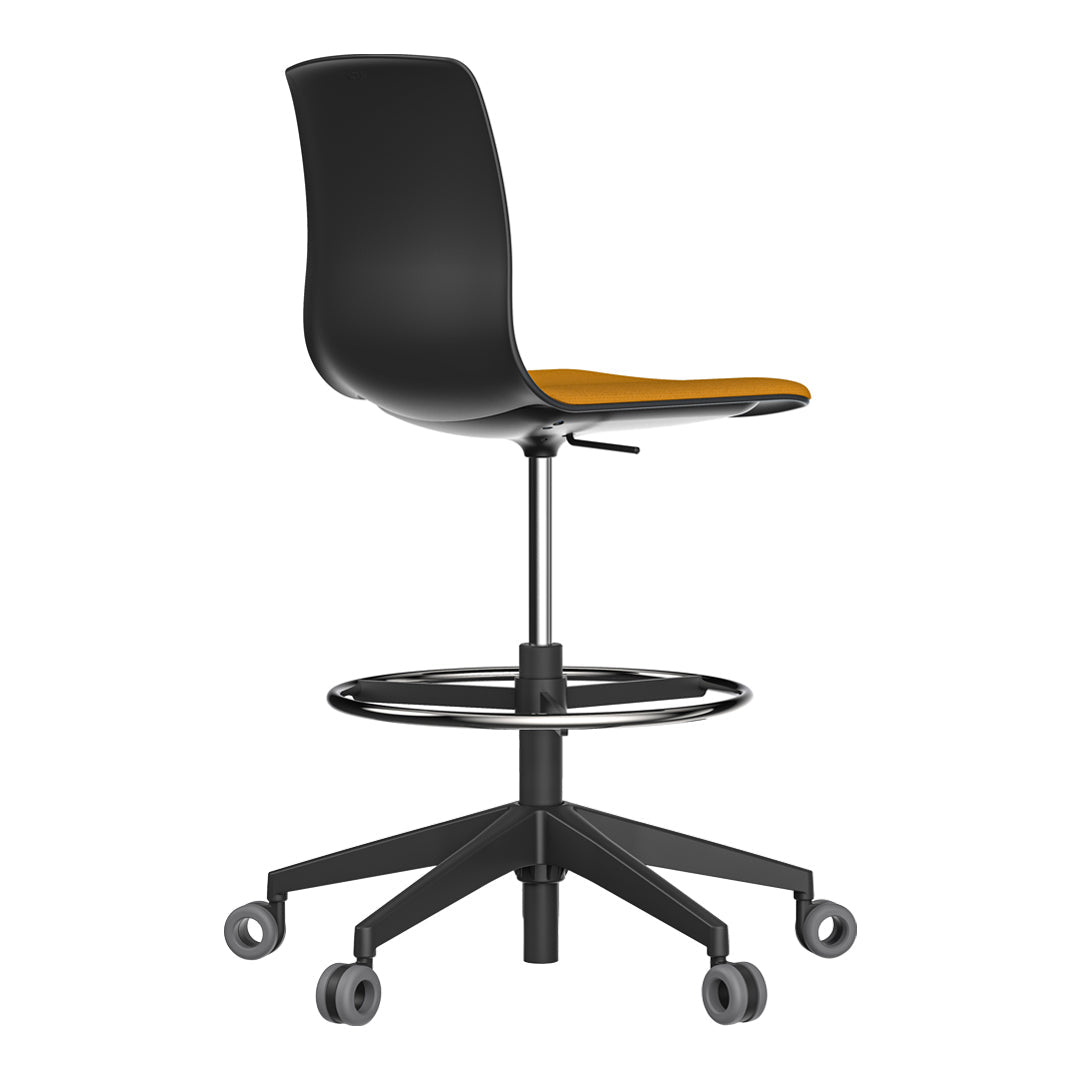 Noom Series 50 Draughtman Chair - 5-Star Swivel Base w/ Castors & Footring - Seat Upholstered