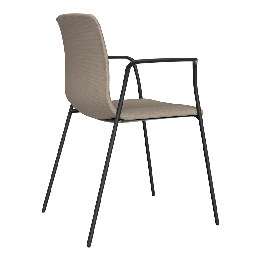 Noom Series 50 Armchair - Closed Arms w/ Armrests - Metal Legs - Upholstered Shell