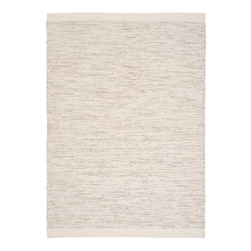 Textured cream area rug with subtle light beige and taupe streaks, enhancing warmth and elegance in any space.