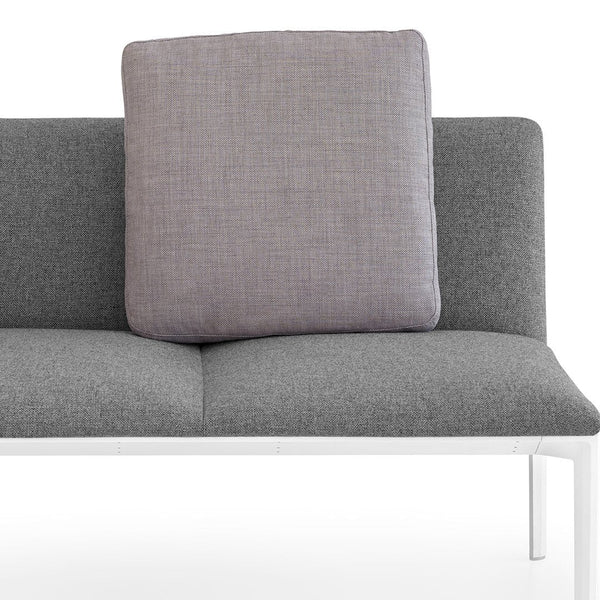 Gray sofa with a textured light gray cushion, featuring a modern minimalist design and clean lines.