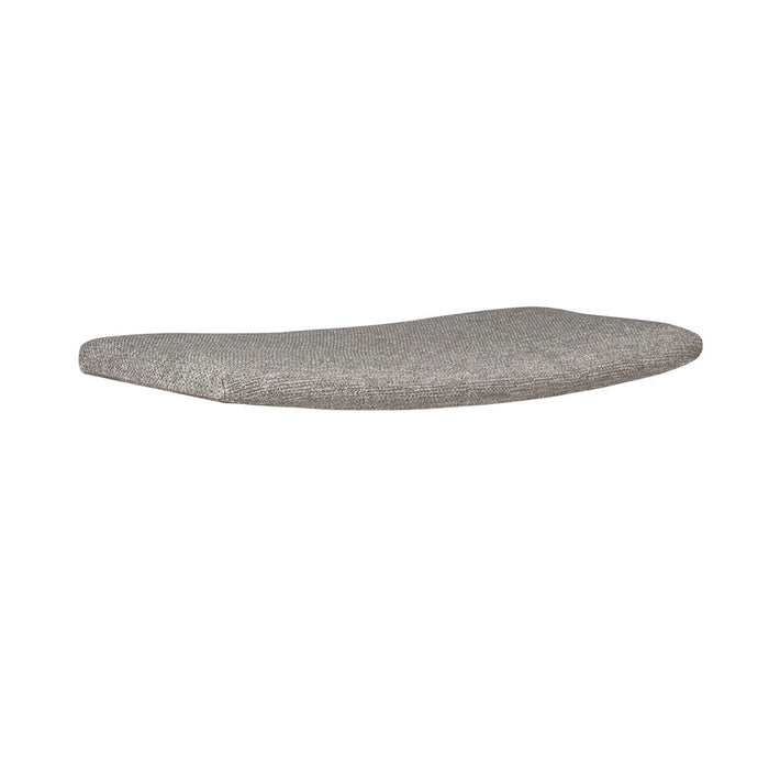 Stylish gray fabric cushion with a smooth, wave-like shape, perfect for contemporary decor.