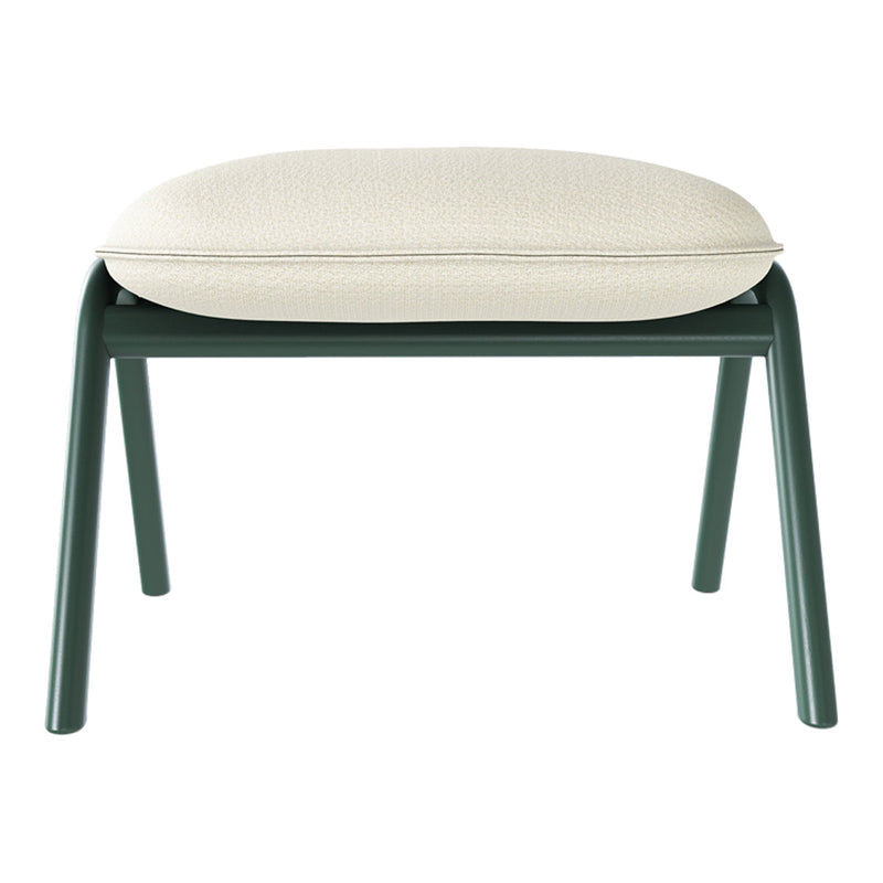 Green metal frame with a textured cream cushion, offering a modern, minimalist design. Perfect for stylish interiors.