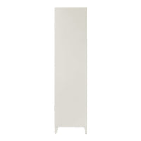 Sleek, tall storage cabinet in soft cream with a smooth, modern finish. Ideal for minimalistic decor.