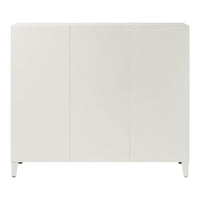 Sleek white cabinet with a smooth finish and minimalist design, perfect for modern interiors.