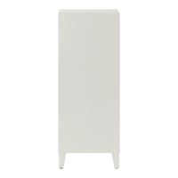 Sleek, modern white cabinet with a smooth finish and minimalist design. Perfect for contemporary interiors.