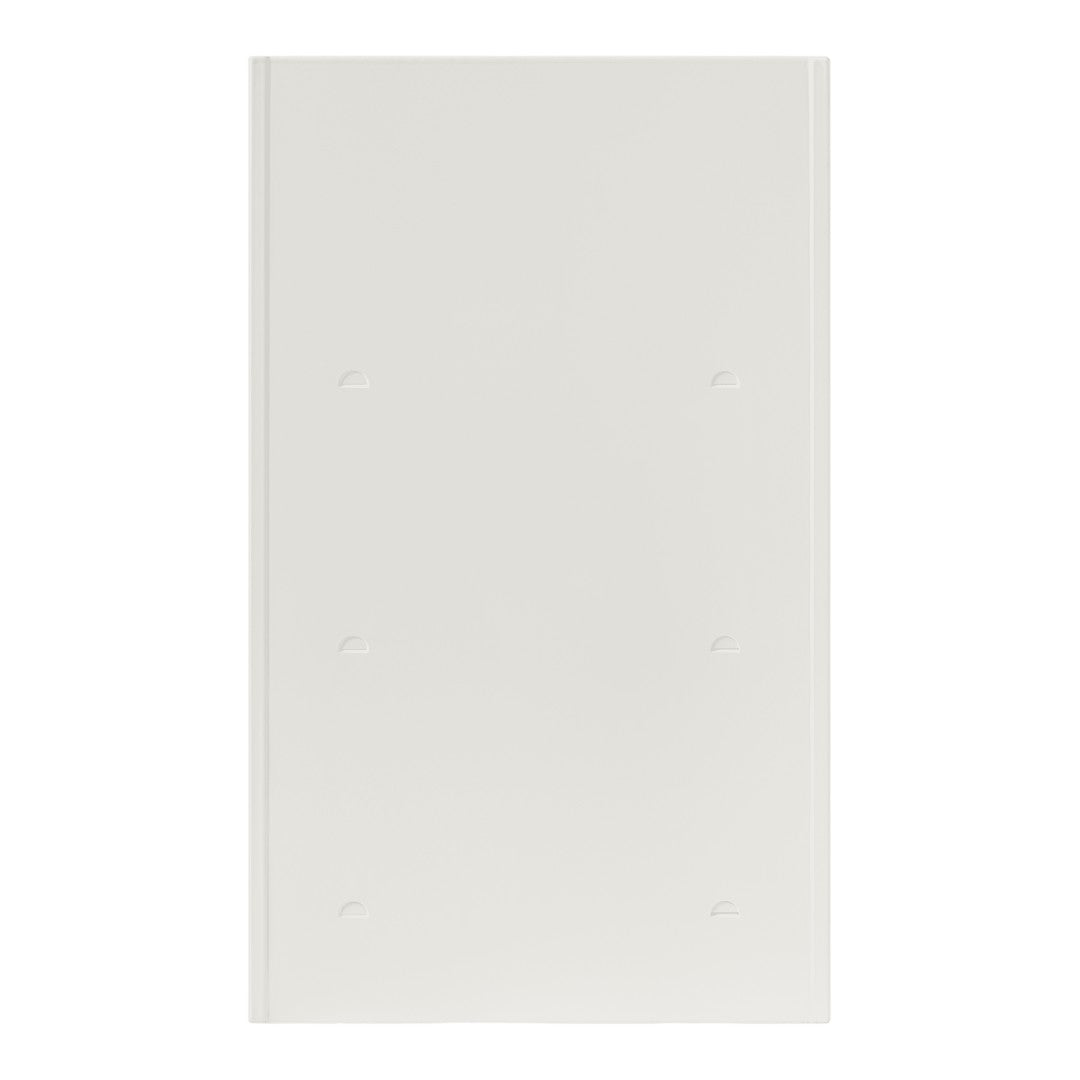 Solid white background, featuring a smooth, matte finish with subtle texture and no visible patterns.