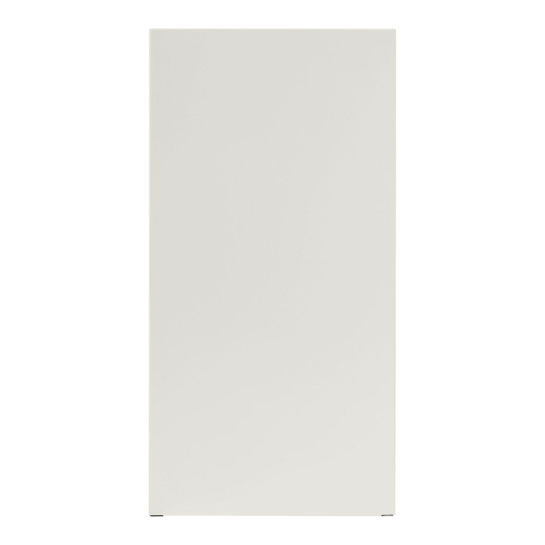 Sleek, matte white refrigerator with a minimalist design and no visible patterns. Ideal for modern kitchens.