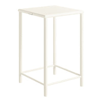 White minimalist bar stool with a sleek, solid pattern and clean lines, perfect for modern decor.