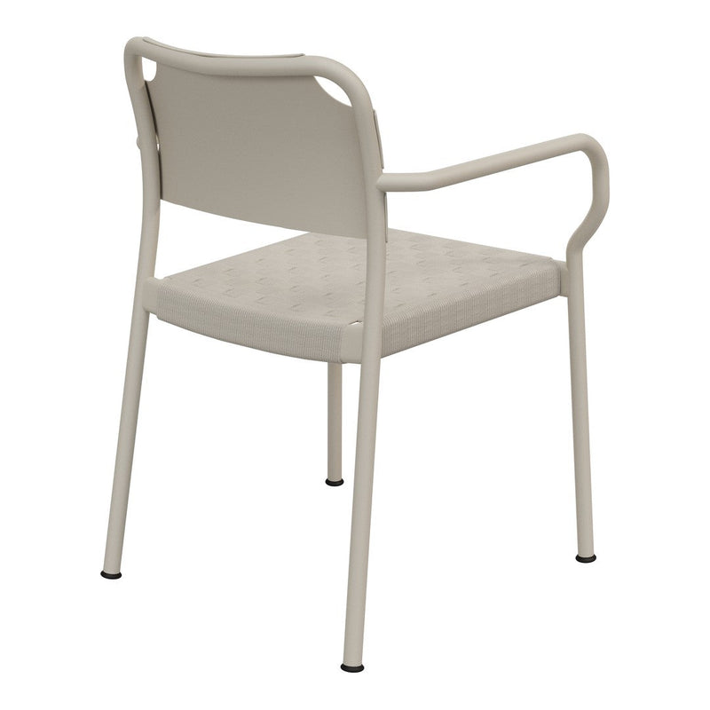 Light beige dining chair with smooth, minimalist design and subtle texture. Perfect for modern decor.