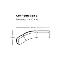 Curved modular sofa design featuring a soft, neutral color palette with smooth, modern lines.