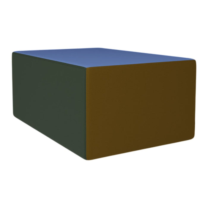 Rectangular block in navy blue, dark green, and earthy brown colors with a smooth, matte finish. Ideal for modern decor.