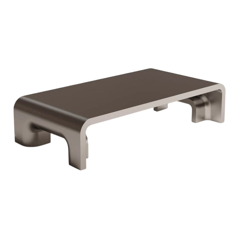 Sleek, modern brown coffee table with smooth surface and curved edges, ideal for contemporary decor.