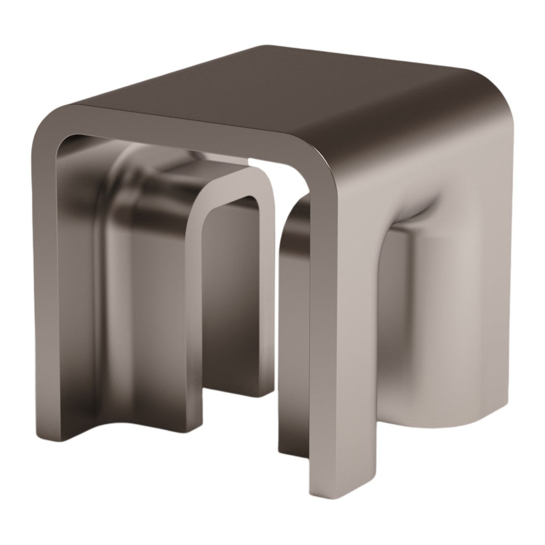 Sleek bronze square side table with smooth curves and modern design, perfect for contemporary decor.