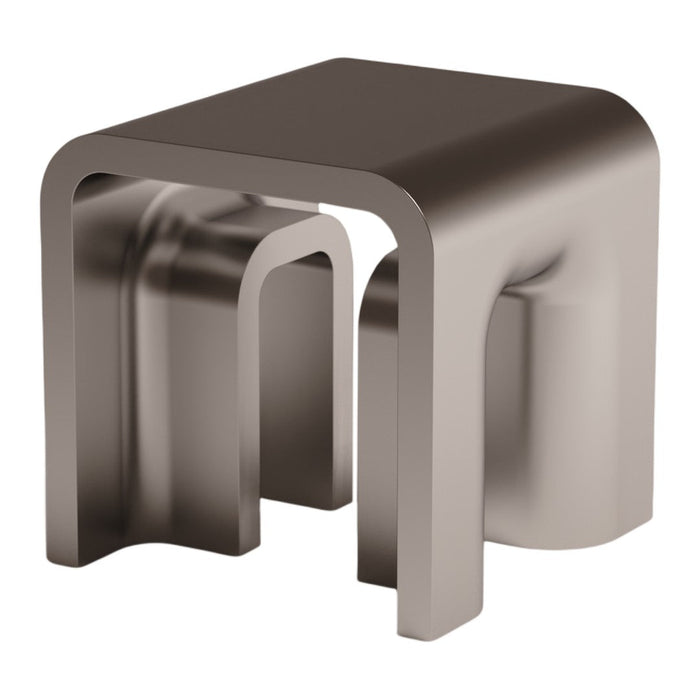 Sleek bronze square side table with smooth curves and modern design, perfect for contemporary decor.