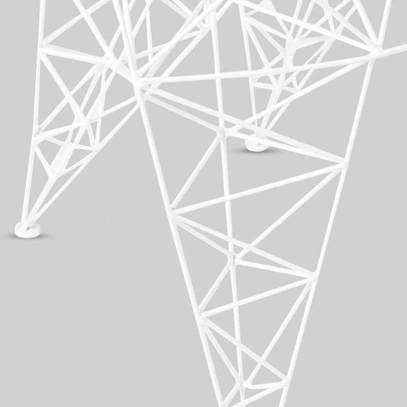 White geometric pattern on a gray background, showcasing a modern and minimalist design.