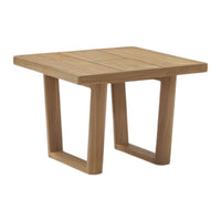 Light wood square side table with a smooth finish and clean lines, featuring a natural grain pattern.