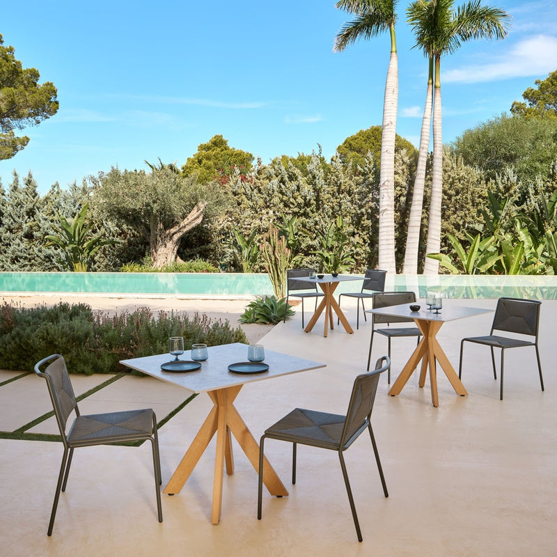 Kubik Outdoor Pedestal Cafe Table - Square