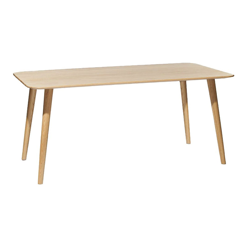 Light wood dining table with a smooth, natural finish and simple, clean lines. Ideal for modern decor.