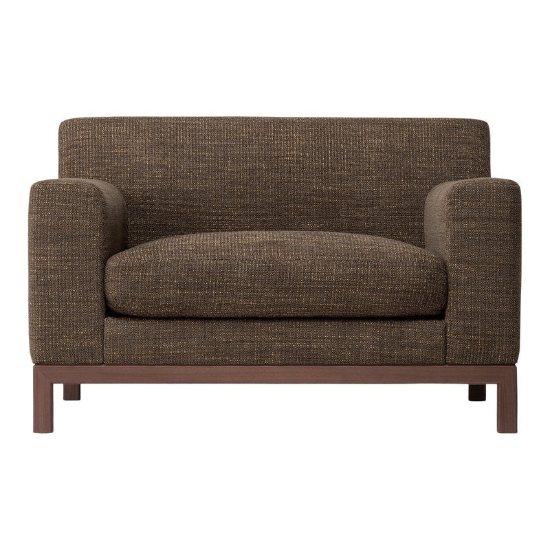 Brown textured fabric sofa with modern design and wooden frame, perfect for stylish living spaces.