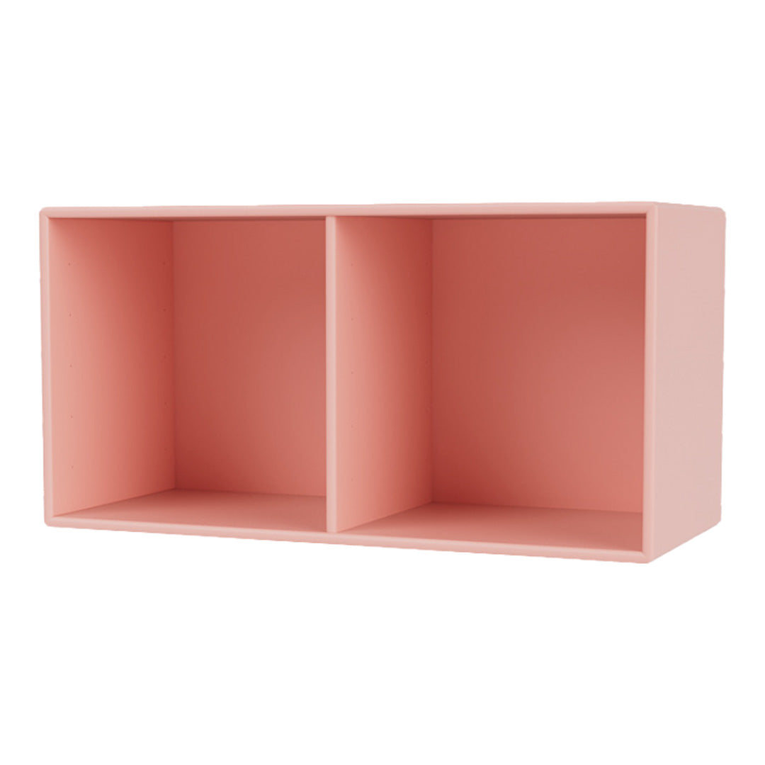 "Stylish pink storage cube with a minimalist design, featuring two spacious sections for organizing items."
