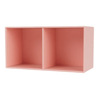 "Stylish pink storage cube with a minimalist design, featuring two spacious sections for organizing items."
