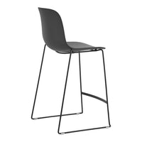 Seela Outdoor Counter Stool - Black Powder-Coated Sled Base - Stackable