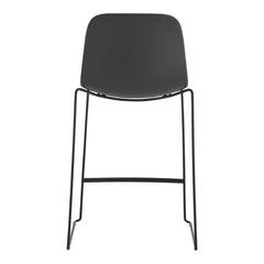 Seela Outdoor Counter Stool - Black Powder-Coated Sled Base - Stackable