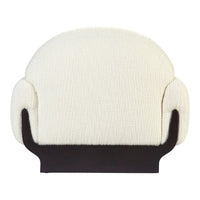 Cream textured upholstery with a dark brown base, offering a modern and cozy design. Perfect for home decor.