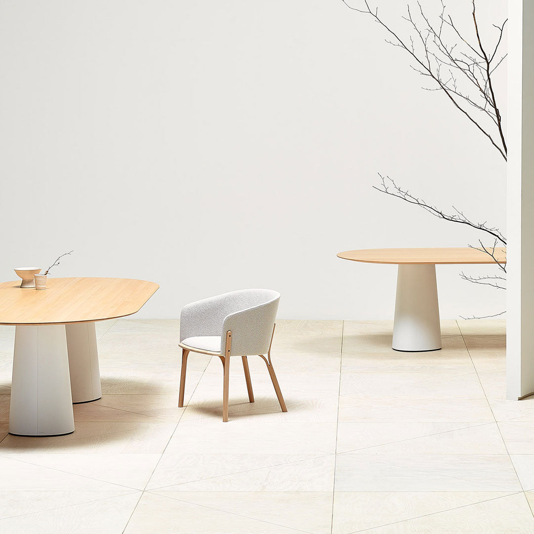 P.O.V. Oval Table - Double Base - Oak