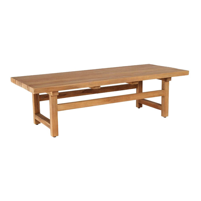 Natural wood coffee table in warm brown tones with a smooth finish and clean, minimalist design. Perfect for any decor.