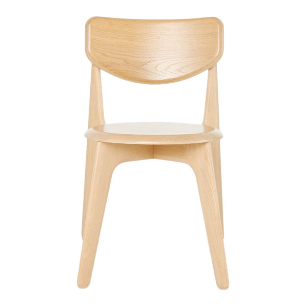 Natural wood chair with a light finish and smooth, minimalist design. Perfect for modern decor.