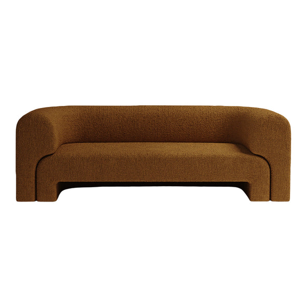 Brown textured sofa with soft, rounded edges, perfect for modern and cozy living spaces.