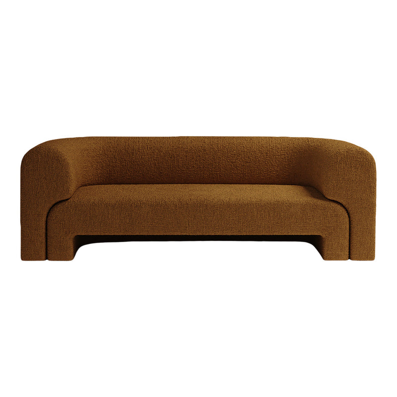 Brown textured sofa with soft, rounded edges, perfect for modern and cozy living spaces.