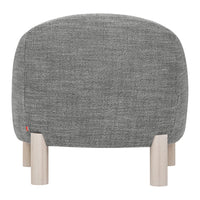 Gray fabric chair with subtle texture and light wood legs. Elegant, minimalist design for modern decor.