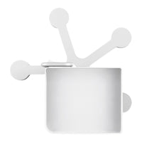 Sleek white wallet with modern, minimalist design and playful circular accents. Perfect for stylish, everyday use.