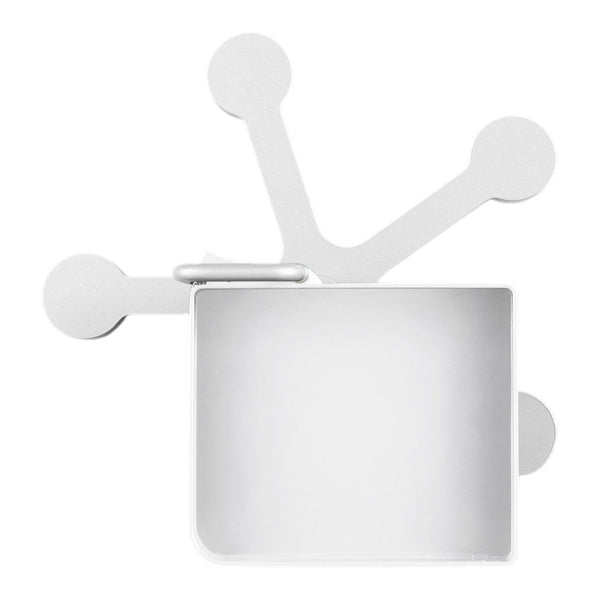 Sleek white wallet with modern, minimalist design and playful circular accents. Perfect for stylish, everyday use.