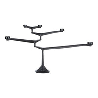 Black candle holder with a modern, branching design and smooth, matte finish. Elegant and minimalist decor accent.