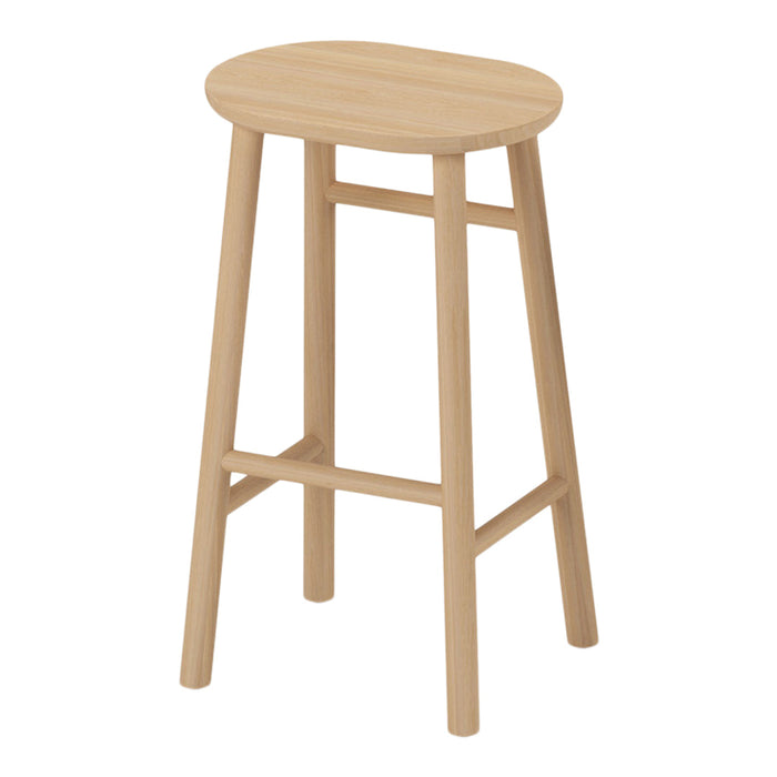 Light oak wood stool with a smooth, natural finish and minimalist design, perfect for modern interiors.